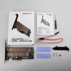 AXAGON Adapter wewnętrzny PCEM2-D, PCIe x4 M.2 NVMe M-key + SATAB-key slot, LP