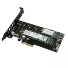 AXAGON Adapter wewnętrzny PCIe x4 M.2 NVMe M-key + SATAB-key slot, chłodnica, LP, PCEM2-DC