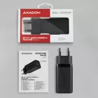 AXAGON Ładowarka sieciowa ACU-DPQ65, GaN 65W, 3x port (USB-A + dual USB-C), PD3.0/QC4+/PPS/Apple