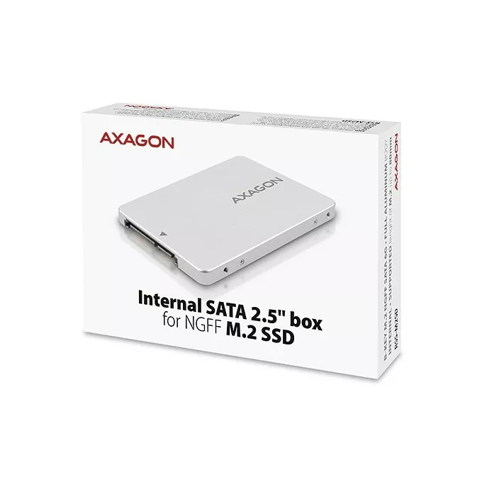 AXAGON Wewnętrzna obudowa 2.5&quot; z interfejsem SATA do dysków SSD M.2 SATA, RSS-M2SD, srebrny