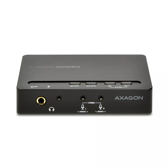 AXAGON Zewnętrzna karta dzwiękowa ADA-71, Soundbox USB real 7.1 audio adapter, SPDIF in/out