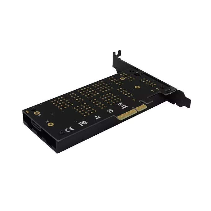AXAGON Adapter wewnętrzny PCIe x4 M.2 NVMe M-key + SATAB-key slot, chłodnica, LP, PCEM2-DC