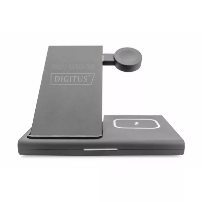 Digitus Stacja ładująca indukcyjna 3w1 składana 15W MagSafe + Qi 1m USB Czarna
