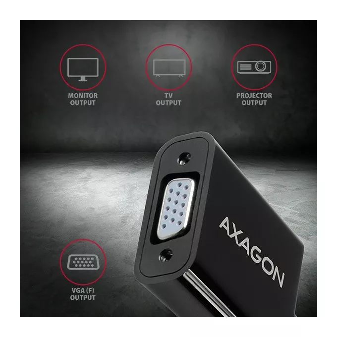 AXAGON Adapter Display Port na VGA FullHD 1920x1200, RVD-VGN
