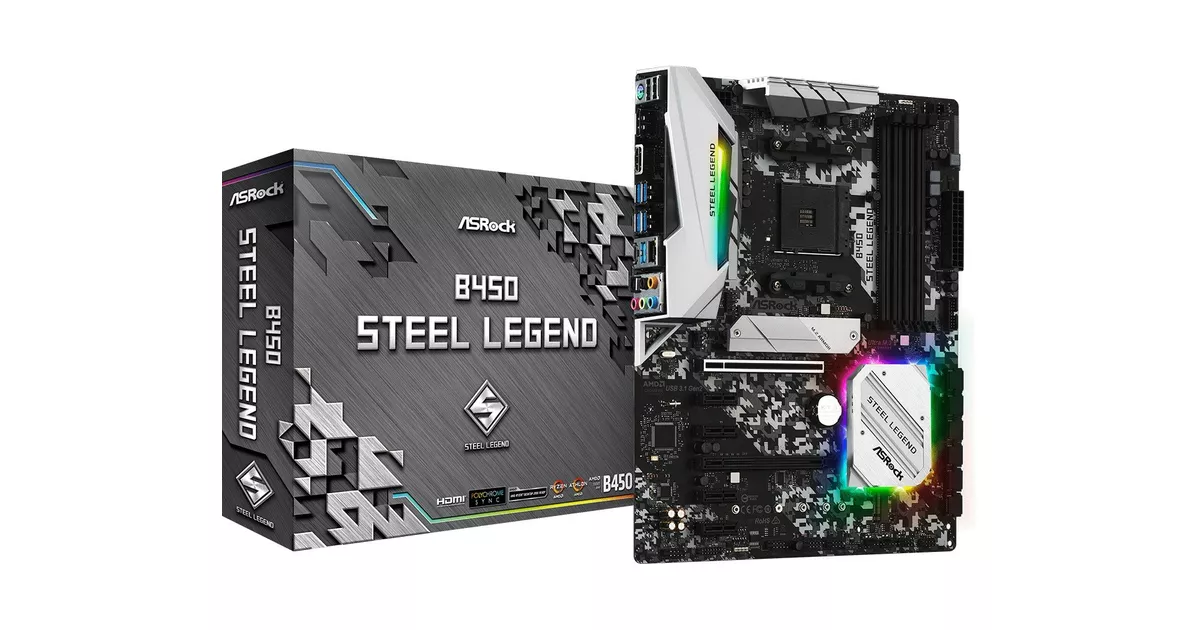 ASRock Płyta główna B450 STEEL LEGEND AM4 4DDR4 DP/HDMI ATX | Alsen.pl