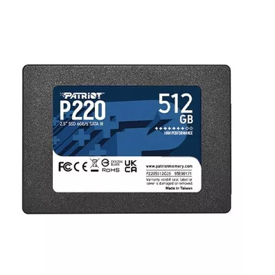 Patriot Dysk SSD 512GB P220 550/500MB/s SATA III 2.5 cala