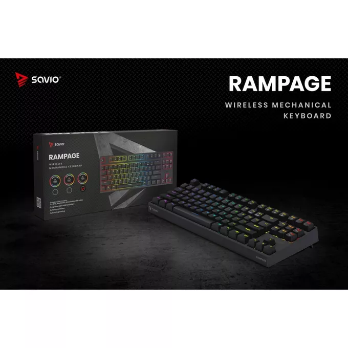 Savio Klawiatura mechaniczna Rampage Outemu Brown, anti-ghosting, RGB