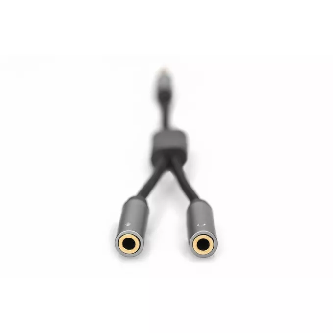 Digitus Kabel adapter headset MiniJack 3,5mm/2x 3,5mm MiniJack M/Ż nylon 0,2m