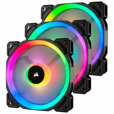 Corsair Fan LL120 RGB LED PWM 3 Fun Pack                        Dual Light Loop RGB LED PWN Fan - 3 Fan Pack with Lighting Node PRO