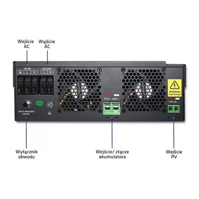 Qoltec Hybrydowy inwenter solarny Off-Grid 3,5kW | 100A | 24V | MPPT |  Sinus