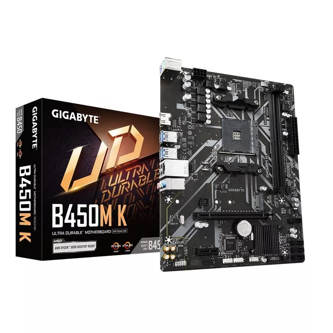 Gigabyte Płyta główna B450M K AM4 2DDR4 HDMI USB 3.2 M.2 uATX