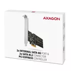 AXAGON PCES-SA4M2 Kontroler PCIe 2x wewnętrzny port SATA 6G + 2x wewnętrzny port M.2 B-key SATA, SP &amp; LP