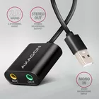 AXAGON ADA-12 Zewnętrzna karta dzwiękowa USB 2.0 48kHz/16-bit stereo, metal, kabel USB-A 15 cm