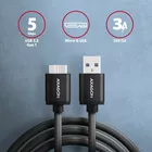 AXAGON BUMM3-AM10AB Kabel Micro-B USB  USB-A 3.2 Gen 1, 1m, 3A, ALU, PVC Czarny