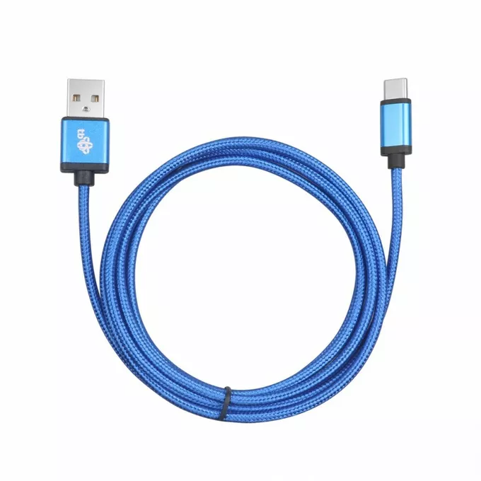 TB Kabel USB-USB C 1.5m niebieski sznurek premium