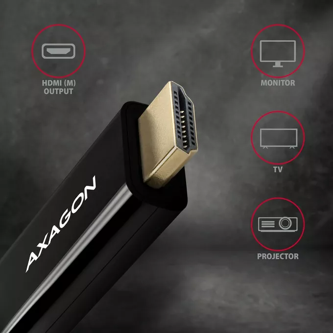 AXAGON RVDM-HI14C2 Konwerter/kabel aktywny Mini DP &gt; HDMI 1.4 kabel 1.8m4K/30Hz