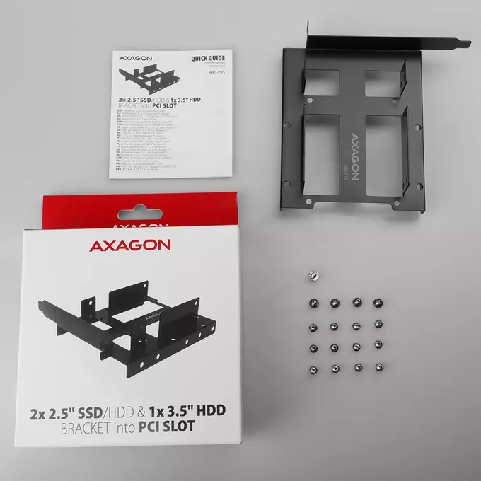 AXAGON RHD-P35 Ramka metalowa do montażu 2x 2.5&quot; HDD w pozycji PCI Czarna