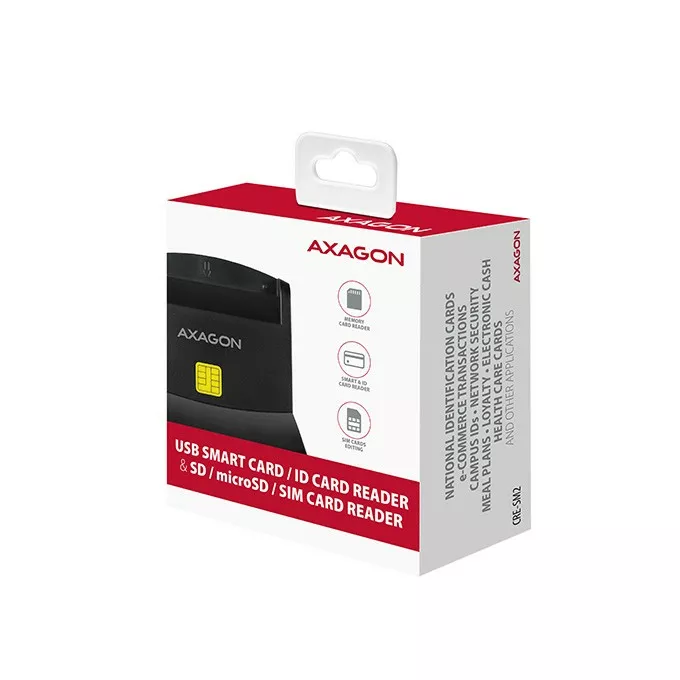 AXAGON CRE-SM2 Czytnik kart identyfikacyjnych &amp; SD/microSD/SIM USB