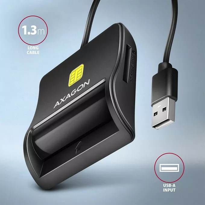 AXAGON CRE-SM3SD Czytnik kart identyfikacyjnych &amp; SD/microSD/SIM USB