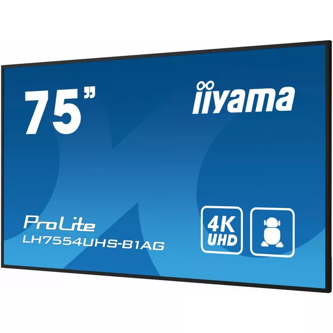 IIYAMA Monitor interaktywny 75 cala LH7554UHS-B1AG 24/7,IPS,ANDROID.11,4K,SDM,2x10W