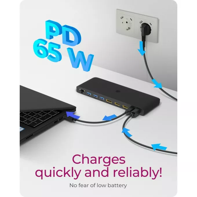 IcyBox Stacja dokująca IB-DK2416-C 11in1,HDMI,DP,USB,LAN