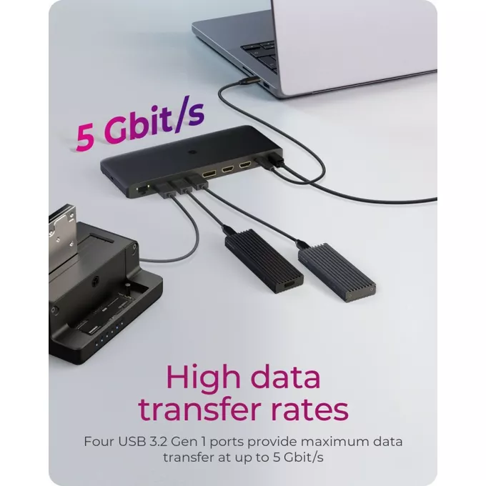 IcyBox Stacja dokująca IB-DK2416-C 11in1,HDMI,DP,USB,LAN