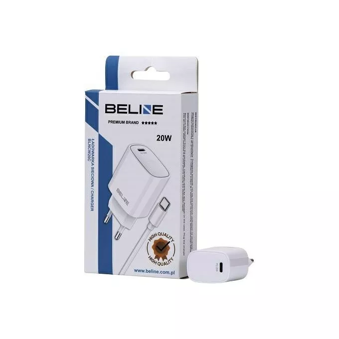 Beline Ładowarka sieciowa 20W USB-C + kabel USB-C, biała