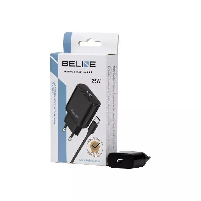 Beline Ładowarka sieciowa 25W USB-C + kabel USB-C, czarna