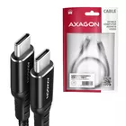 AXAGON BUCM-CM15AB Kabel USB-C - USB-C 2.0, 1.5m, PD 60W, 3A, ALU, oplot Czarny