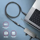 AXAGON BUCM32-CF05AB Kabel przedłużacz Gen2 USB-C - USB-C 0.5m, 5A, 20Gbps, PD 240W, oplot