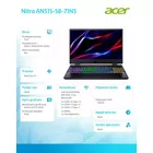Acer Notebook AN515-58-71N3 ESHELL i7-12650H/16GB/512SSD/RTX4050/15.6 cala