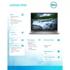 Dell Notebook Latitude 7640 Win11Pro i7-1355U/16GB/512GB SSD/16.0 FHD/Intel IrisXe/ThBlt &amp; FgrPr &amp; SmtCd/FHD/IR Cam/Mic/LTE 4G+BT/Backlit Kb/3 Cell/3YPS