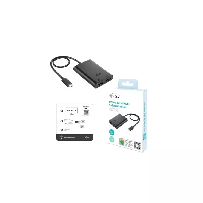 i-tec Adapter video USB-C Dual 4K/60Hz (single 8K/30Hz) HDMI