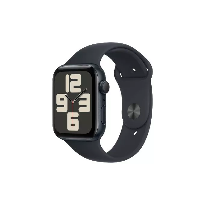 Apple Watch SE GPS, 44mm Koperta z aluminium w kolorze północy z paskiem sportowym w kolorze północy - S/M