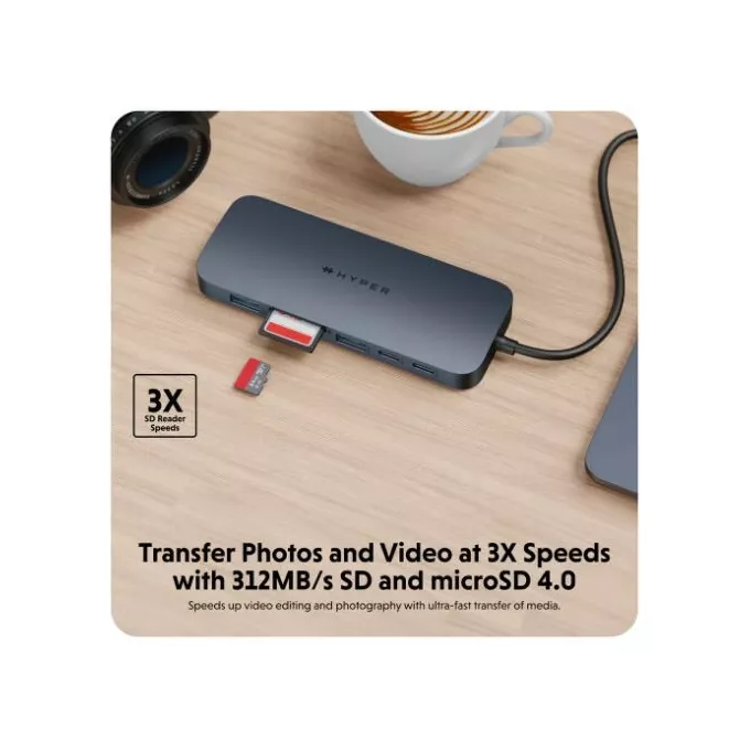 HyperDrive Koncentrator HyperDrive Next 11-Port USB-C Hub 2xHDMI/4K60Hz/SD/mSD/PD 3.1 140W power pass-through/miniJack
