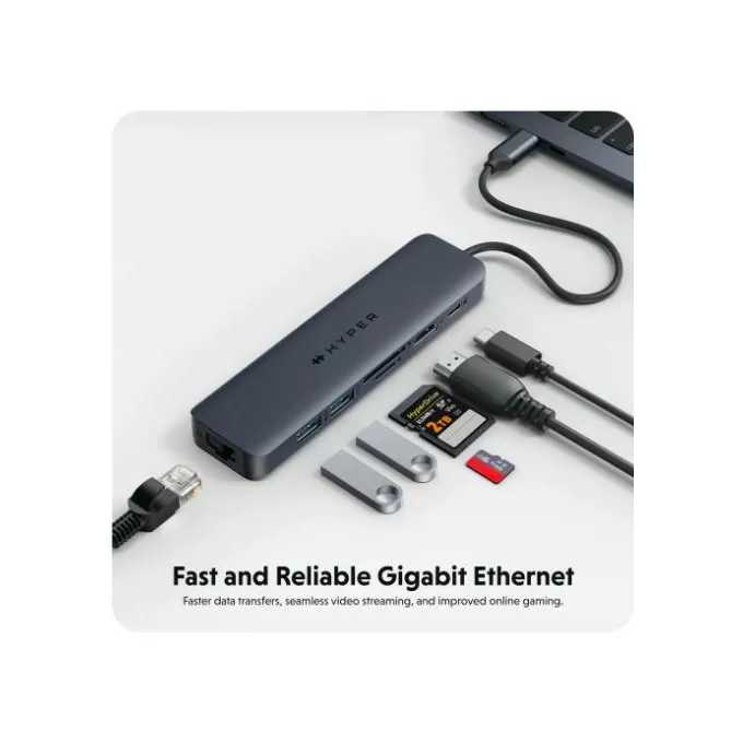 HyperDrive Koncentrator HyperDrive Next 7-Port USB-C Hub HDMI/4K60Hz/SD/RJ45/100W PD Pas-trought