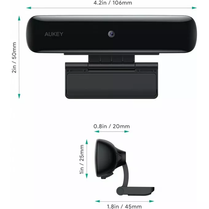 AUKEY Kamera internetowa PC-W1  USB | Full HD 1920x1080 | 1080p | 30fps