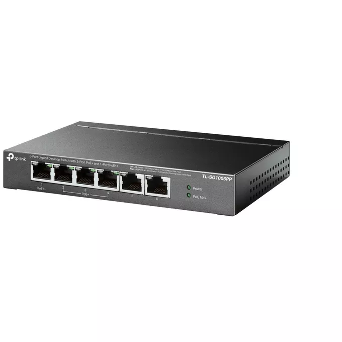 TP-LINK Przełącznik SG1006PP 6GE (3PoE+ 1PoE++)