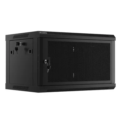 Lanberg Szafa wisząca 19 cali 6U 600x450 drzwi perforowane (flat pack) czarna