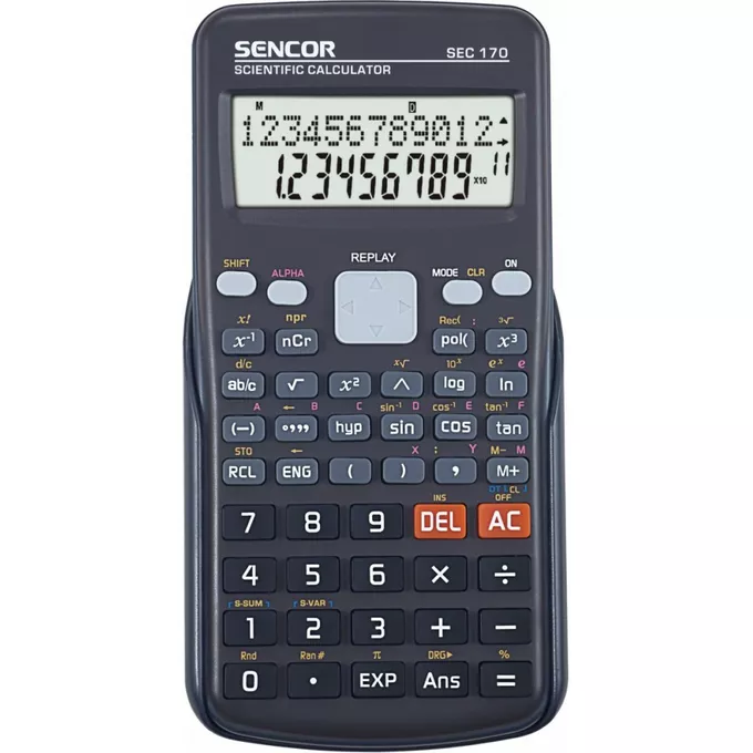 Sencor Kalkulator naukowy SEC 170, 240 funkcji, LCD dwuwierszowy 12i10+2