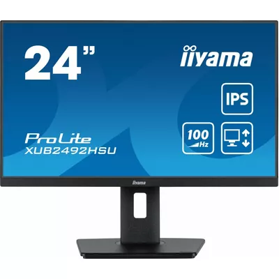 IIYAMA Monitor 23.8 cala XUB2492HSU-B6 IPS,HDMI,DP,VGA,100Hz,PIVOT,USB,HAS/150mm