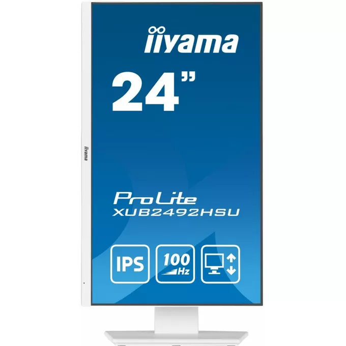 IIYAMA Monitor 23.8 cala XUB2492HSU-W6 IPS,HDMI,DP,100Hz,SLIM,HAS(150mm),4xUSB