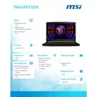 MSI Notebook Thin GF63 12C-1044XPL nOS i7-12650H/8GB/512SSD/RTX3050/15.6