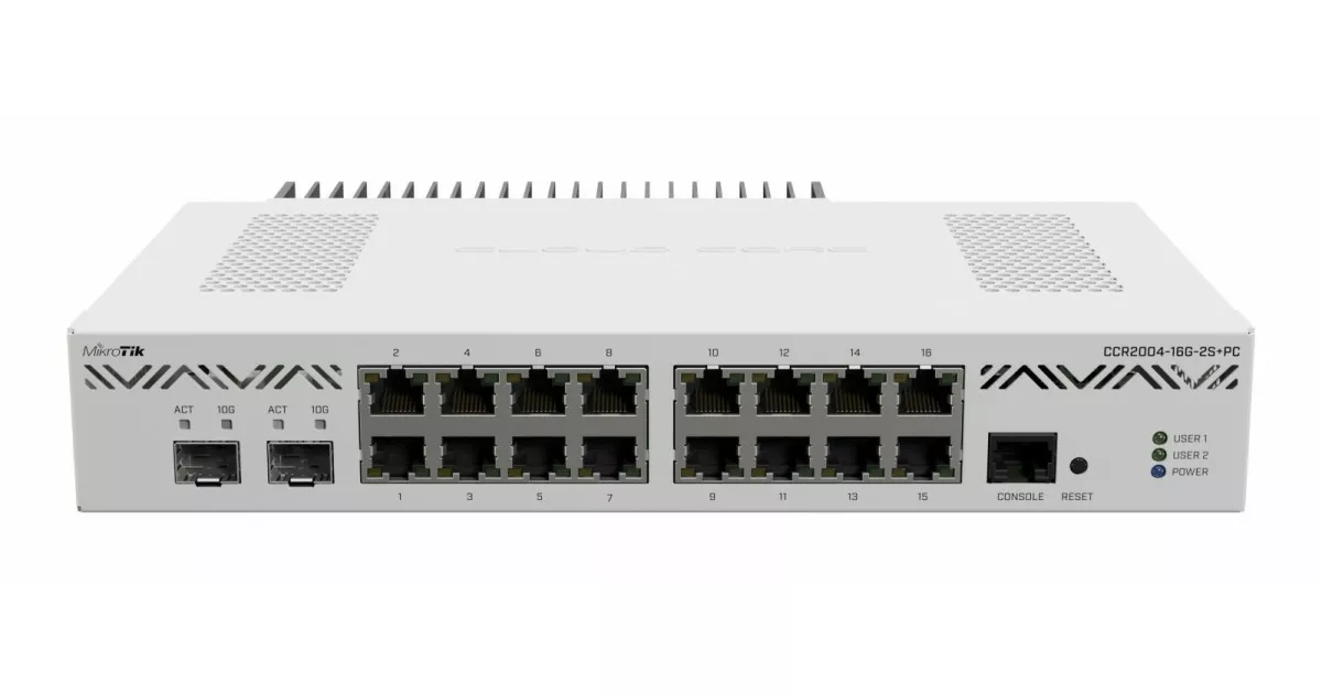 ルーター・ネットワーク機器 MikroTik CCR2004-16G-2S+PC Mikrotik Router Przewodowy CCR2004-16G-2S+PC | Alsen.pl