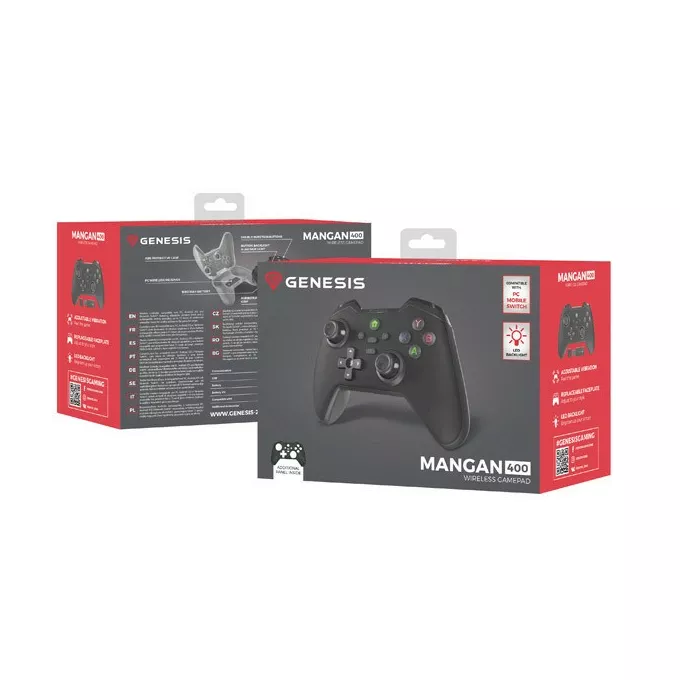 Natec Gamepad Genesis Mangan 400 bezprzewodowy do PC/Switch/Mobile Czarny