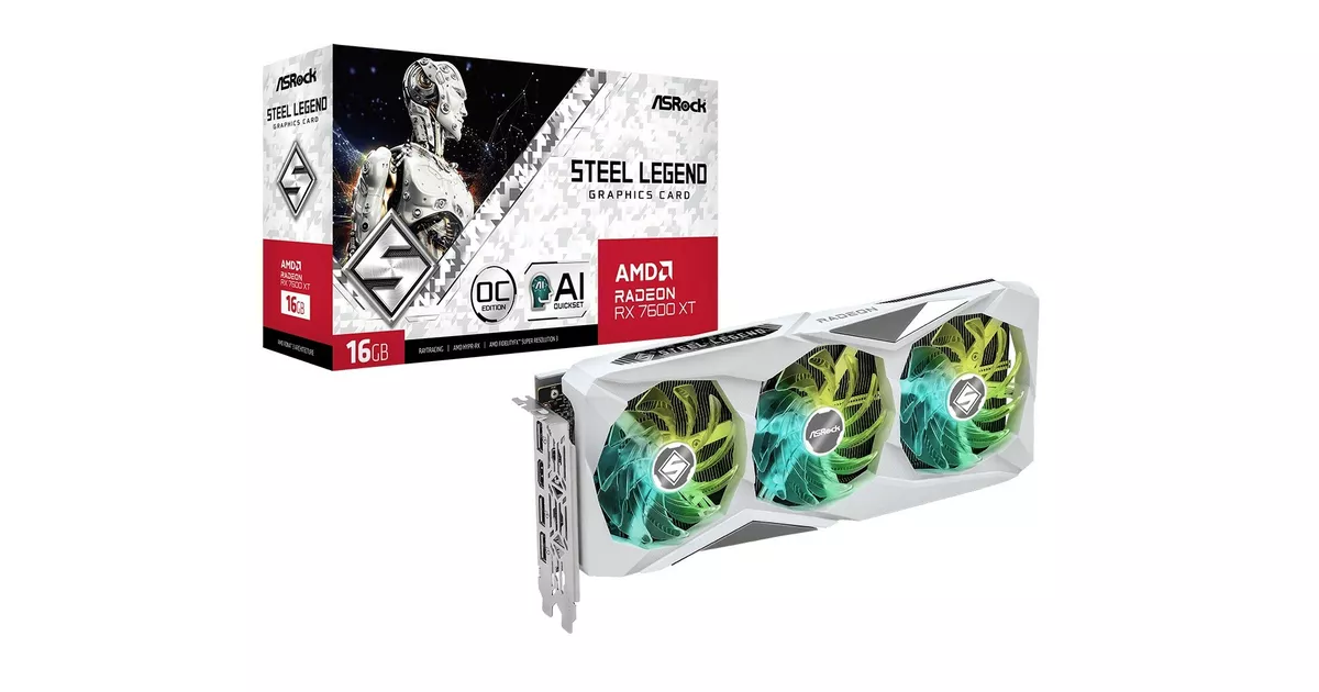 グラフィックボード・グラボ・ビデオカード Radeon RX 7600 XT STEEL LEGEND 16GB OC グラフィックボード・グラボ・ビデオカード Radeon RX 7600 XT