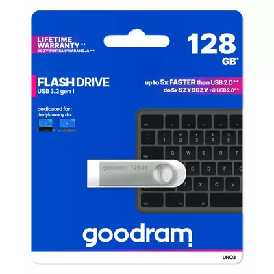 GOODRAM Pendrive UNO3 128GB USB 3.2 Gen1 srebrny