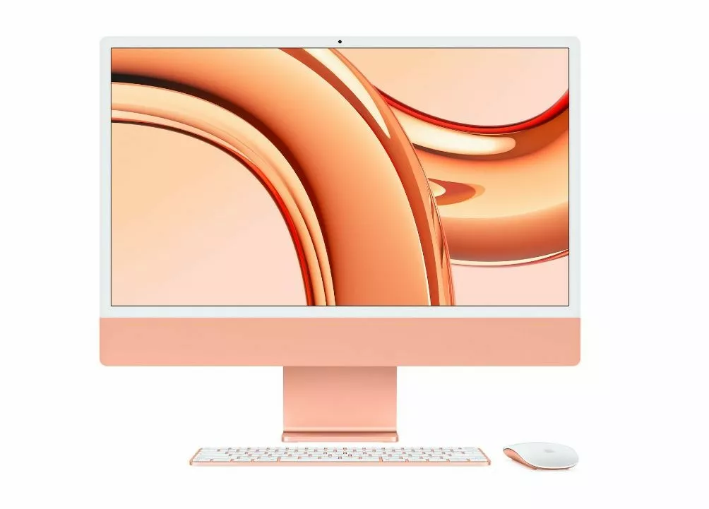 Apple iMac 24 cale: M3 8/10, 8GB, 256GB - Pomarańczowy | Alsen.pl