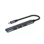 Savio Hub 4 porty USB-C - 3 x USB-A 2.0, 1 x USB-A 3.1 3.1 GEN 1, 5 Gbps, AK-71