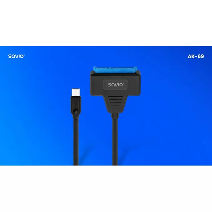 Savio Adapter USB-C 3.1 Gen 1 (M) - SATA (F) do dysków 2.5 cala, AK-69